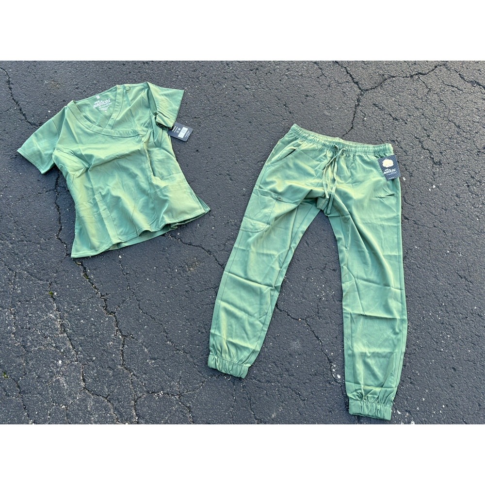 MEDICHIC  MINI MARILYN 4 WAY STRETCH  CARGO Jogger Set Medium Green